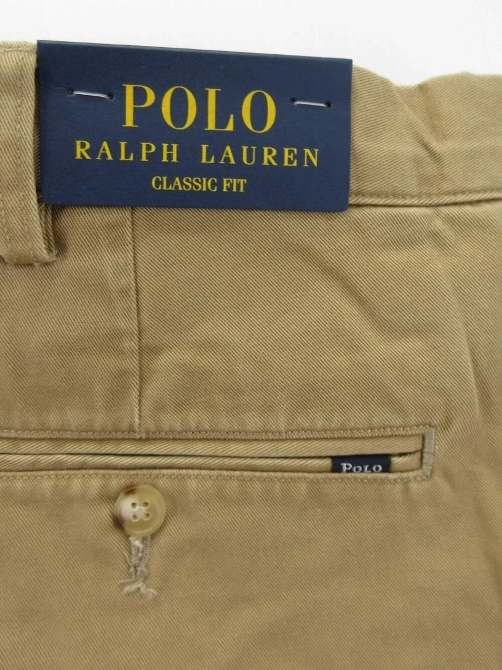Polo Ralph Lauren Pants 44X32 Big Tan Chino Classic Fit Trousers Pony